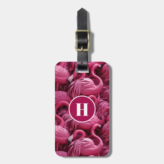 Flamingos Luggage Tag (Front Vertical)