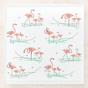 Flamingos Multi coaster glass