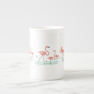 Flamingos Multi Large bone china mug