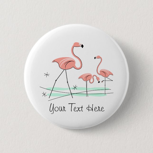 Flamingos Ocean Trio 2 'Text' button (Front)