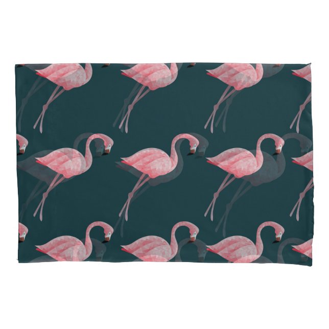 Flamingos on blue, vintage seamless pattern. pillowcase (Front)