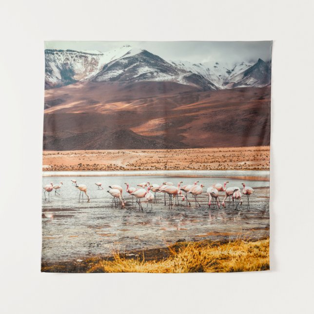 FLAMINGOS ON BODY OF WATER TAPESTRY (Front)