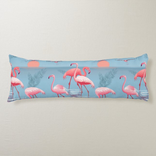 Flamingos Pattern 1 Body Cushion (Front)