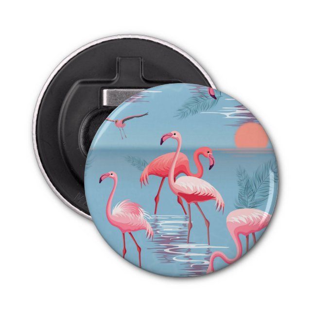 Flamingos Pattern 1 Bottle Opener (Front)