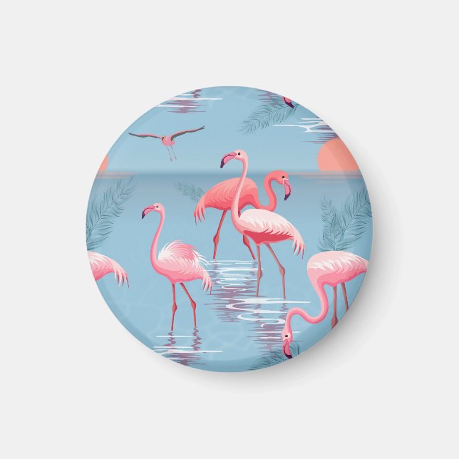 Flamingos Pattern 1 Magnet (Front)
