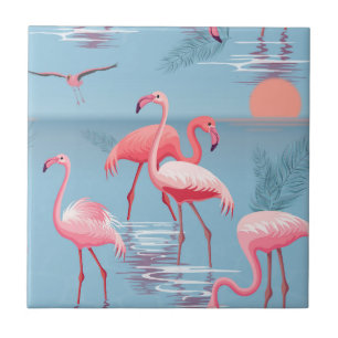 Flamingos Pattern 1 Tile