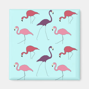 Flamingos pattern magnet