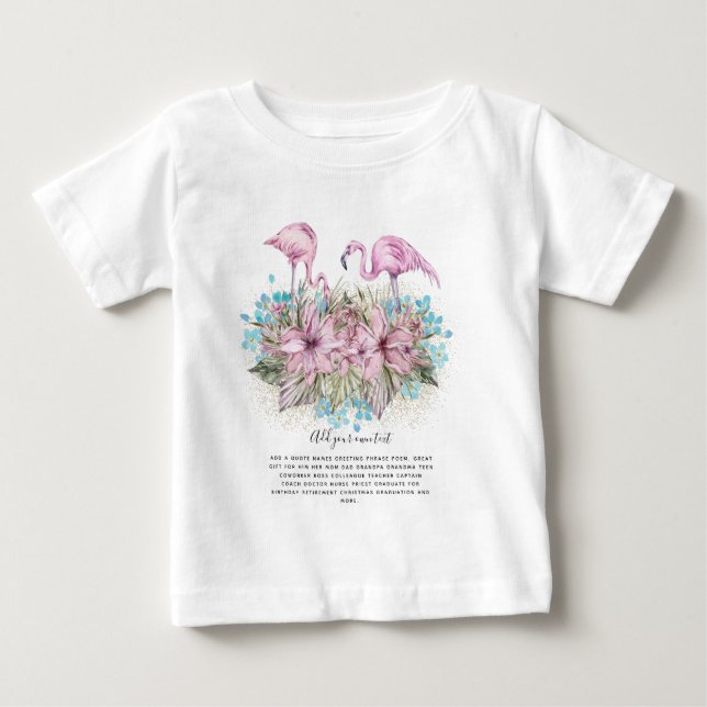 FLAMINGOS Personalised Baby T-Shirt (Front)