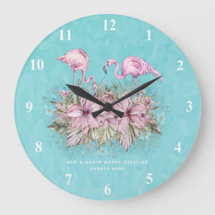 FLAMINGOS Personalised Large Clock