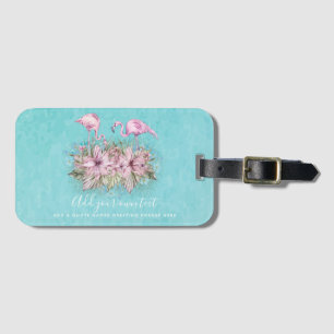 FLAMINGOS Personalised Luggage Tag