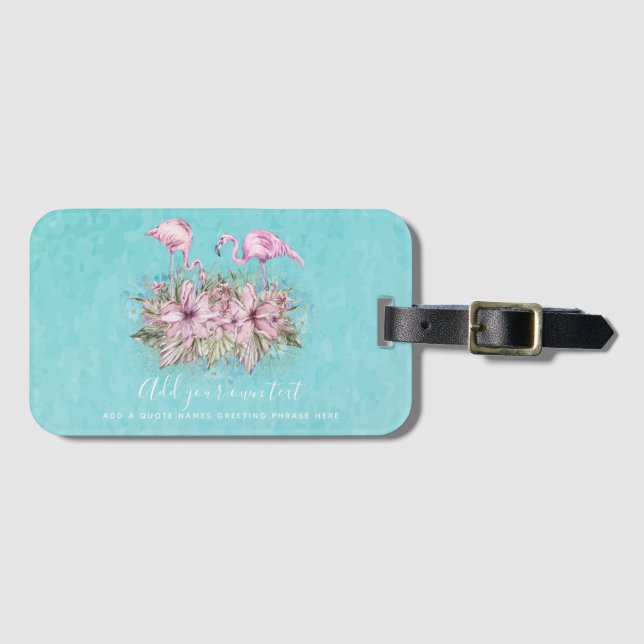 FLAMINGOS Personalised Luggage Tag (Front Horizontal)