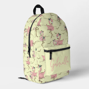 Flamingos Personalised  Printed Backpack
