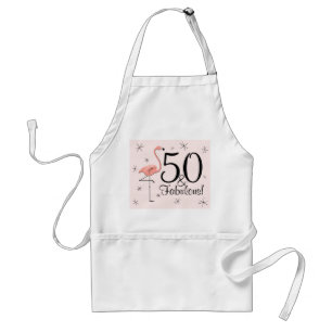 Flamingos Pink 50 and Fabulous! apron