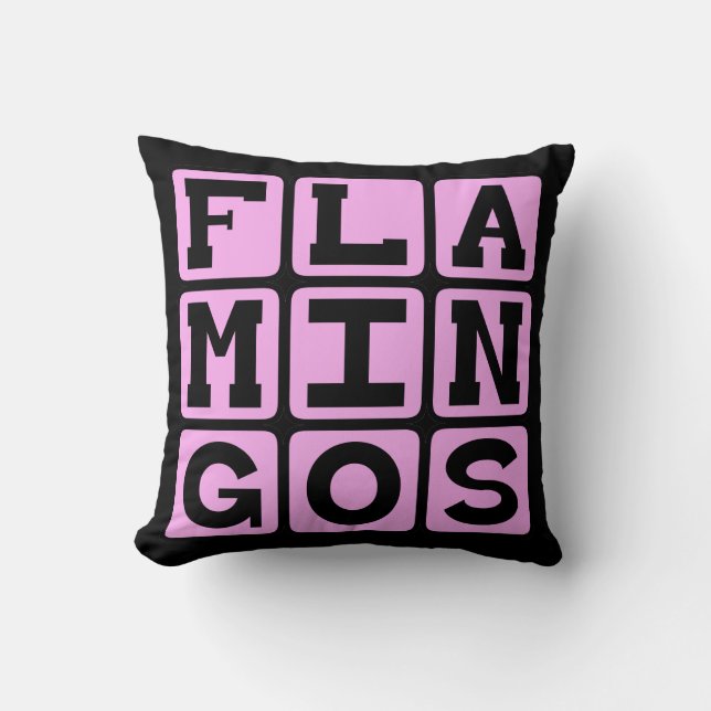 Flamingos, Pink Bird Cushion (Front)