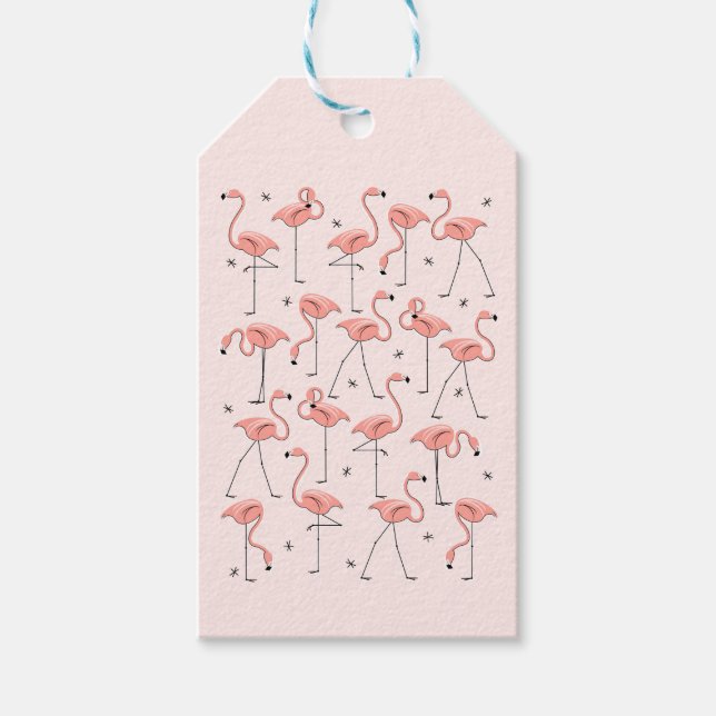 Flamingos Pink  gift tags (Front)