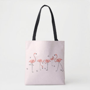 Flamingos Pink Group all over tote Bag