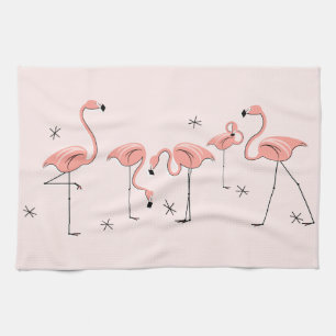Flamingos Pink Group kitchen towel