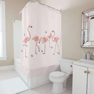 Flamingos Pink Group shower curtain