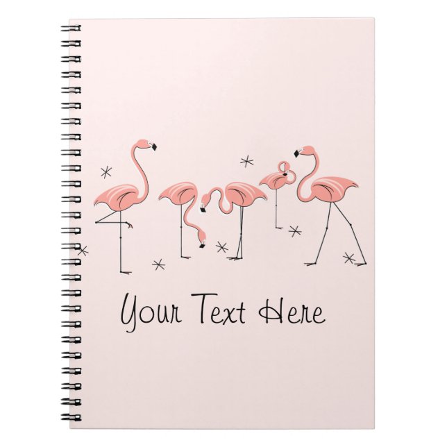 Flamingos Pink Group Text notebook (Front)