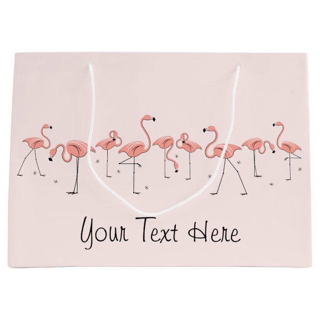 Flamingos Pink Line gift bag large (Front)