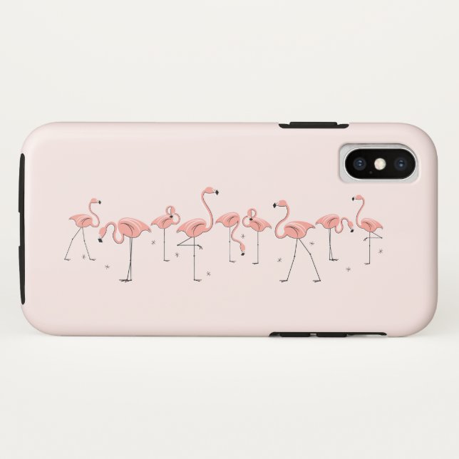Flamingos Pink Line iPhone case (Back (Horizontal))