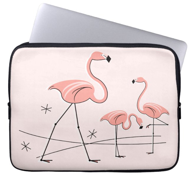 Flamingos Pink Trio 2 laptop sleeve (Front)