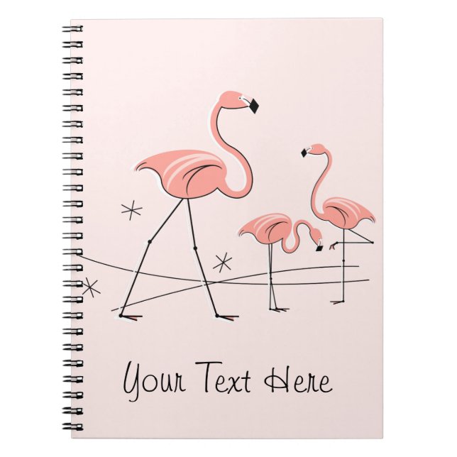 Flamingos Pink Trio 2 Text notebook (Front)