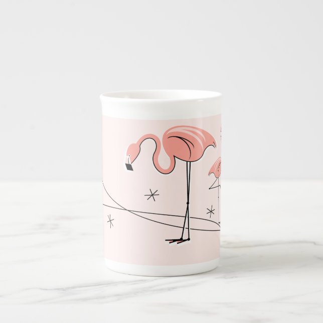 Flamingos Pink Trio 3 bone china mug (Front)
