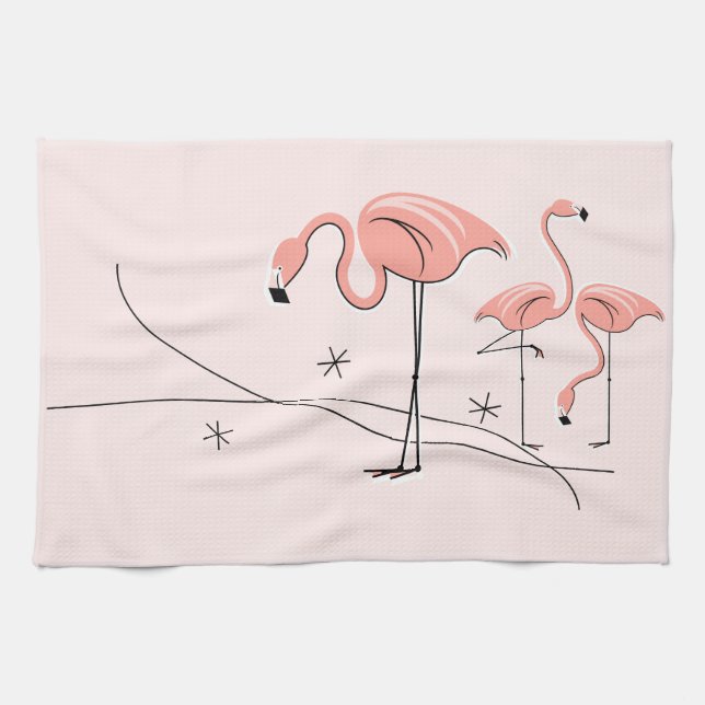 Flamingos Pink Trio 3 kitchen towel (Horizontal)