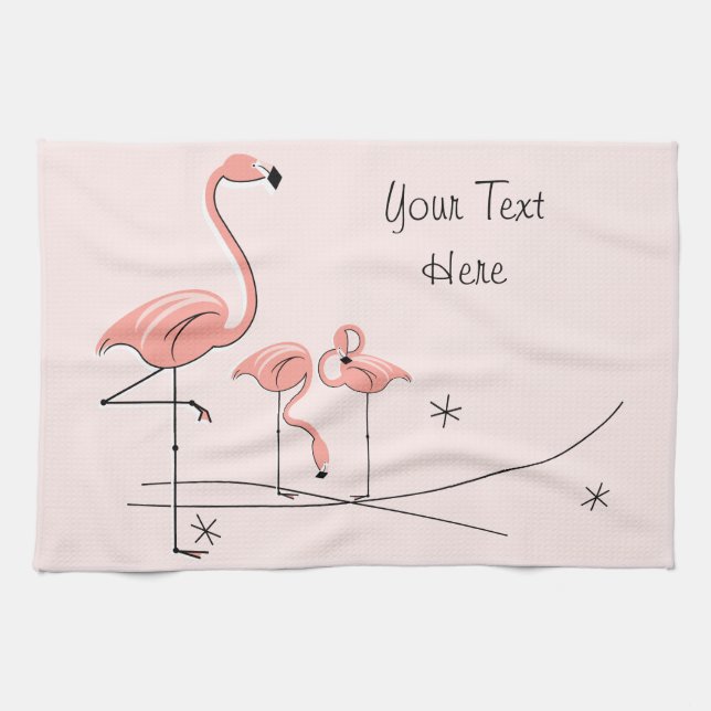 Flamingos Pink Trio 4 kitchen towel (Horizontal)