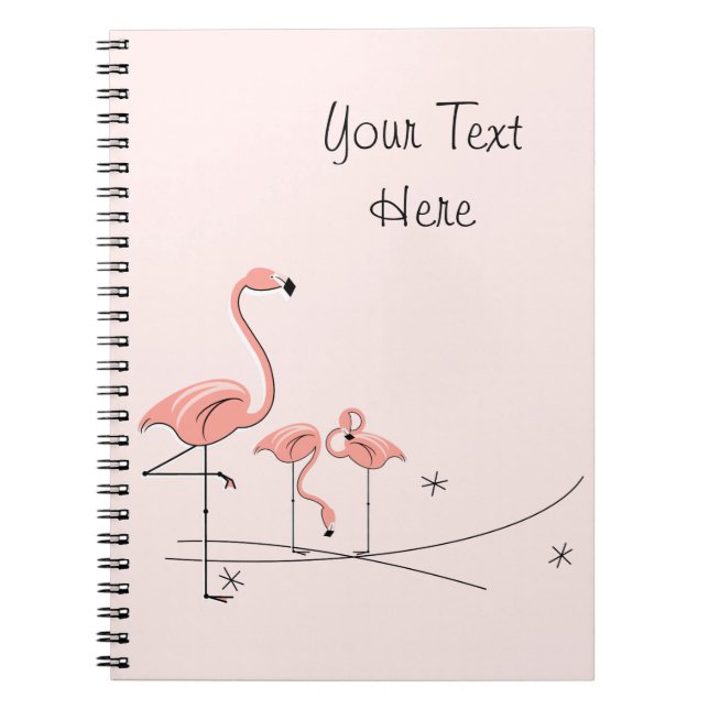 Flamingos Pink Trio 4 Text notebook (Front)