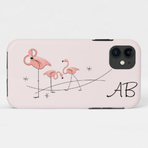 Flamingos Pink Trio 'Monogram' iPhone 5 case
