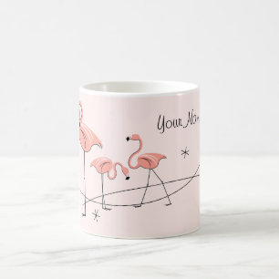 Flamingos Pink Trio 'Name' mug
