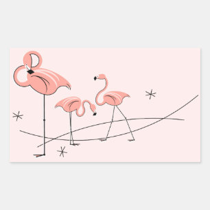 Flamingos Pink Trio sticker rectangle