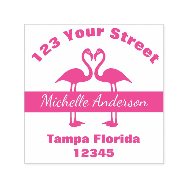 Flamingos Return Address Self-inking Stamp (Design)