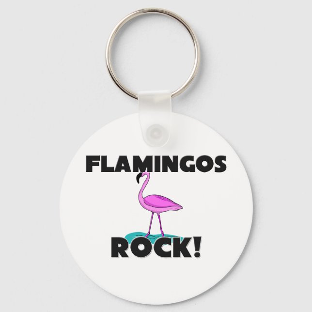 Flamingos Rock Key Ring (Front)
