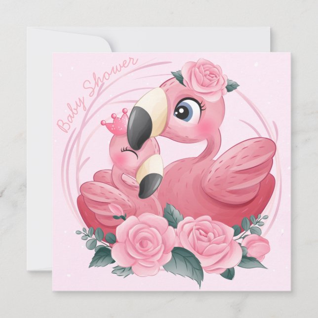 Flamingos Shower Invitation (Front)