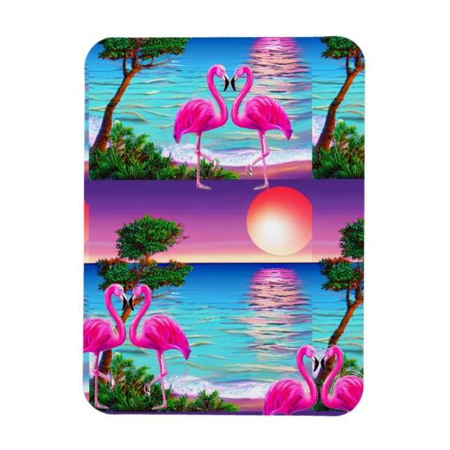 Flamingos Sun Magnet (Vertical)