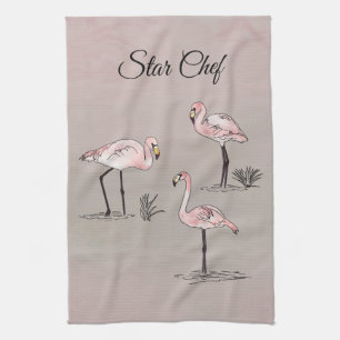 Flamingos Tea Towel