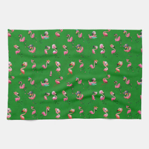 Flamingos Tea Towel
