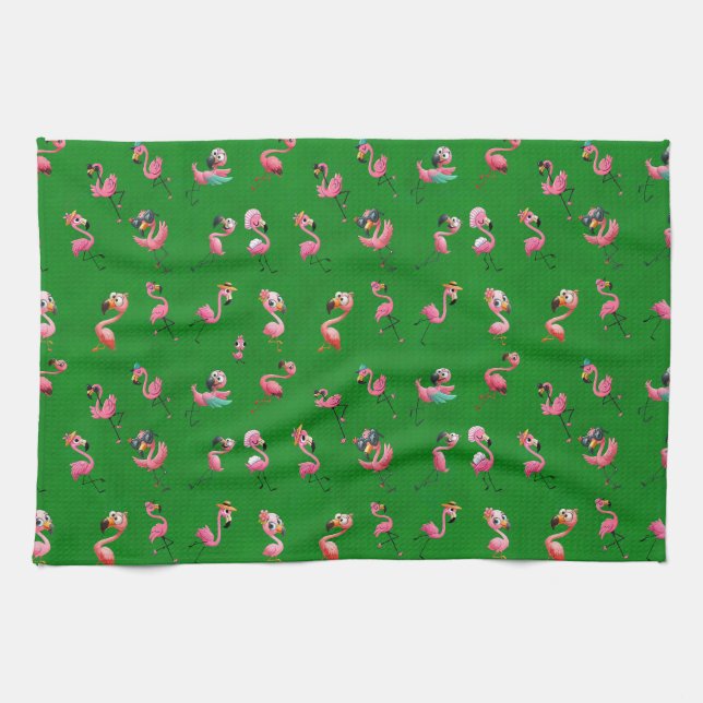 Flamingos Tea Towel (Horizontal)