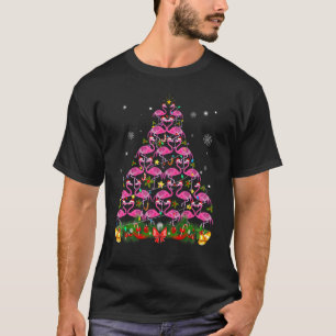 Flamingos Tree Lights Christmas Flamingo Lovers Xm T-Shirt