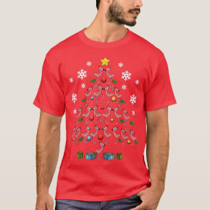 Flamingos Tree Santa Fun Cute Celebrate Happy Chri T-Shirt