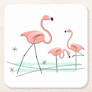 Flamingos Trio 2 coasters