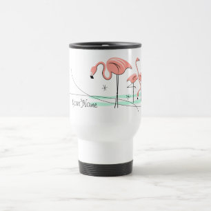 Flamingos Trio 3 'Name' travel mug