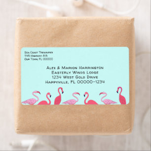Flamingos Tropical Business Shipping Labels