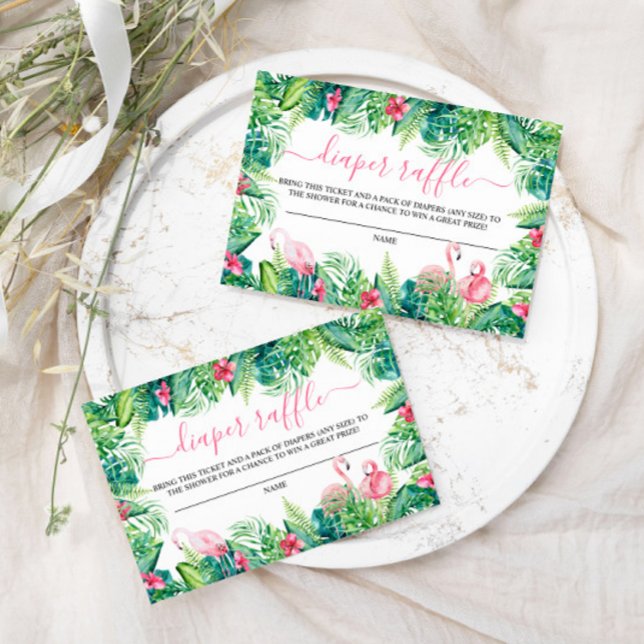 Flamingos Tropical Diaper Raffle Card (Creator Uploaded)