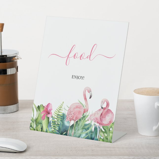 Flamingos Tropical Shower Food Sign (In SItu)