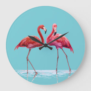 Flamingos Wall Clock
