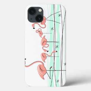 Flamingos White iPad case